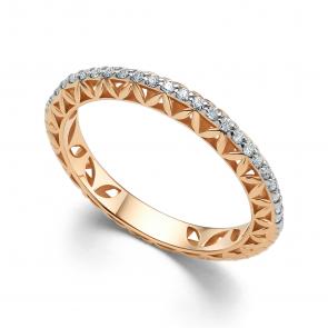 Золотое кольцо АЛЬКОР с бриллиантом 16136-100 фото