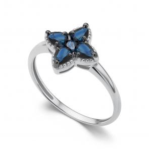 Кольцо из белого золота АЛЬКОР с сапфиром 16138-202 фото