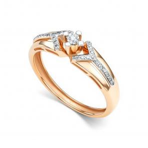 Золотое кольцо АЛЬКОР с бриллиантом 16147-100 фото