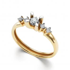 Кольцо из лимонного золота АЛЬКОР с бриллиантом 16149-300 фото