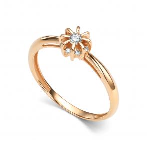 Золотое кольцо АЛЬКОР с бриллиантом 16154-100 фото