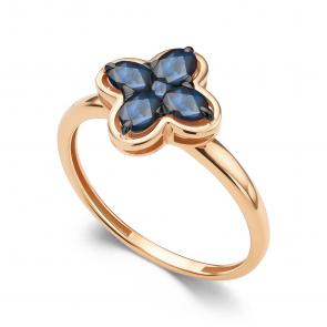 Золотое кольцо АЛЬКОР с сапфиром 16157-102 фото