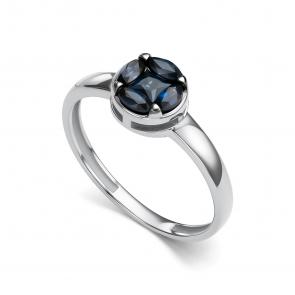 Кольцо из белого золота АЛЬКОР с сапфиром 16158-202 фото