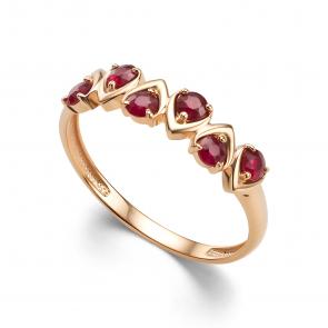 Золотое кольцо АЛЬКОР с рубином 16186-103 фото