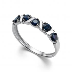 Кольцо из белого золота АЛЬКОР с сапфиром 16187-202 фото
