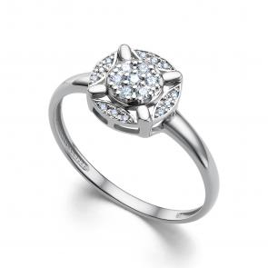 Кольцо из белого золота АЛЬКОР с бриллиантом 16196-200 фото