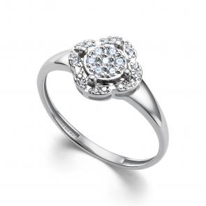 Кольцо из белого золота АЛЬКОР с бриллиантом 16199-200 фото