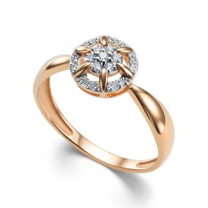 Золотое кольцо АЛЬКОР с бриллиантом 16202-100 фото