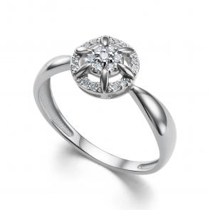 Кольцо из белого золота АЛЬКОР с бриллиантом 16202-200 фото