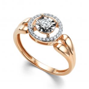 Золотое кольцо АЛЬКОР с бриллиантом 16204-100 фото