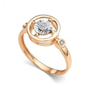 Золотое кольцо АЛЬКОР с бриллиантом 16247-100 фото