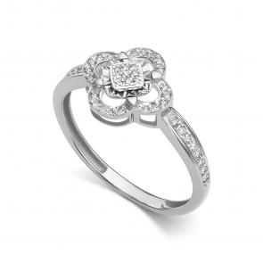 Кольцо из белого золота АЛЬКОР с бриллиантом 16250-200 фото