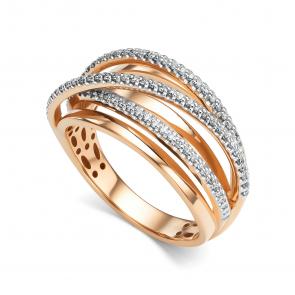 Золотое кольцо АЛЬКОР с бриллиантом 16340-100 фото