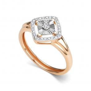 Золотое кольцо АЛЬКОР с бриллиантом 16360-100 фото