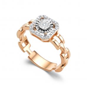 Золотое кольцо АЛЬКОР с бриллиантом 16363-100 фото