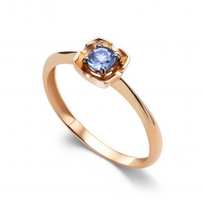 Золотое кольцо АЛЬКОР с танзанитом 16416-104 фото