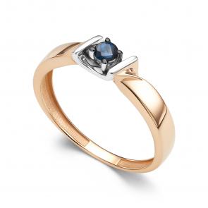 Золотое кольцо АЛЬКОР с сапфиром 16418-102 фото