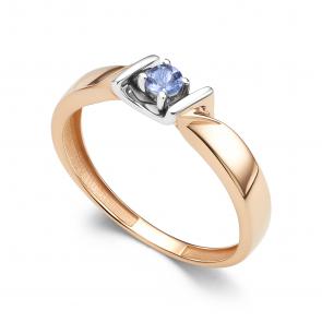 Золотое кольцо АЛЬКОР с танзанитом 16418-104 фото