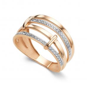 Золотое кольцо АЛЬКОР с бриллиантом 16421-100 фото