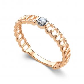 Золотое кольцо АЛЬКОР с бриллиантом 16422-100 фото