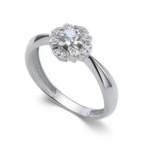 Кольцо из белого золота АЛЬКОР с бриллиантом 16423-200 фото