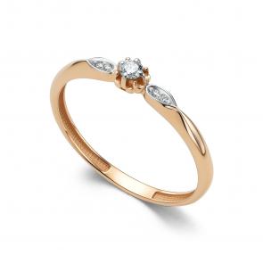 Золотое кольцо АЛЬКОР с бриллиантом 16468-100 фото