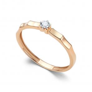 Золотое кольцо АЛЬКОР с бриллиантом 16470-100 фото