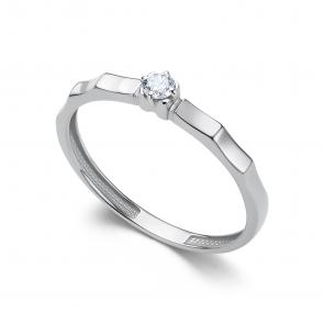 Кольцо из белого золота АЛЬКОР с бриллиантом 16470-200 фото