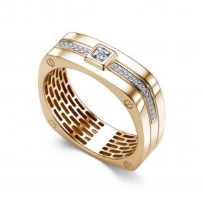 Золотое кольцо АЛЬКОР с бриллиантом 16498-100 фото