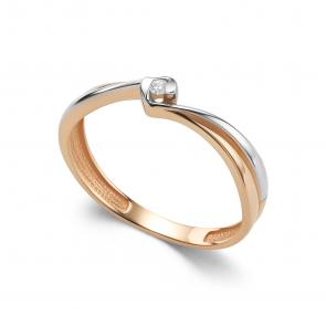 Золотое кольцо АЛЬКОР с бриллиантом 16504-100 фото