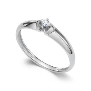 Кольцо из белого золота АЛЬКОР с бриллиантом 16507-200 фото