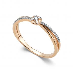 Золотое кольцо АЛЬКОР с бриллиантом 16508-100 фото