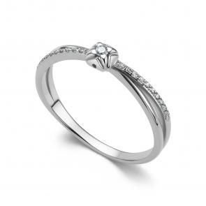 Кольцо из белого золота АЛЬКОР с бриллиантом 16508-200 фото