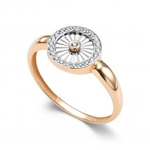 Золотое кольцо АЛЬКОР с бриллиантом 16528-100 фото