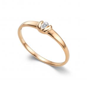 Золотое кольцо АЛЬКОР с бриллиантом 16540-100 фото