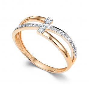 Золотое кольцо АЛЬКОР с бриллиантом 16568-100 фото