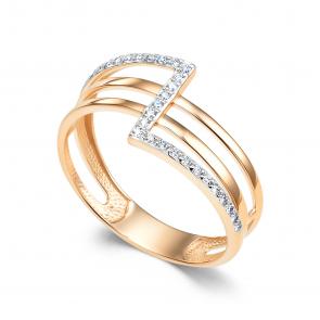 Золотое кольцо АЛЬКОР с бриллиантом 16578-100 фото