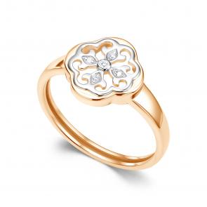 Золотое кольцо АЛЬКОР с бриллиантом 16597-100 фото