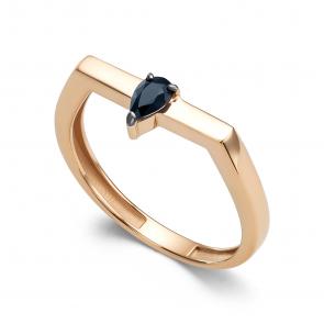 Золотое кольцо АЛЬКОР с сапфиром 16624-102 фото