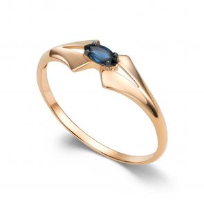 Золотое кольцо АЛЬКОР с сапфиром 16627-102 фото