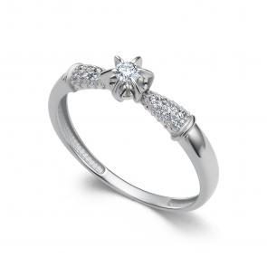 Кольцо из белого золота АЛЬКОР с бриллиантом 16635-200 фото