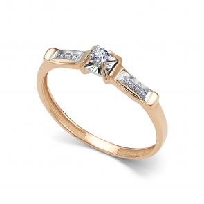 Золотое кольцо АЛЬКОР с бриллиантом 16640-100 фото