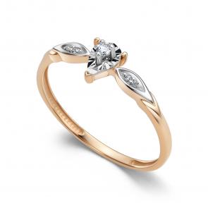 Золотое кольцо АЛЬКОР с бриллиантом 16643-100 фото