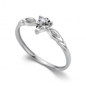 Кольцо из белого золота АЛЬКОР с бриллиантом 16643-200 фото