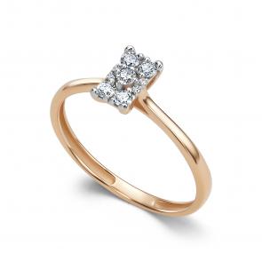 Золотое кольцо АЛЬКОР с бриллиантом 16648-100 фото