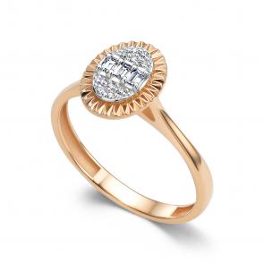 Золотое кольцо АЛЬКОР с бриллиантом 16651-100 фото