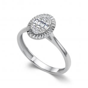 Кольцо из белого золота АЛЬКОР с бриллиантом 16651-200 фото