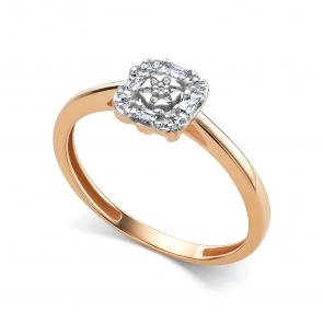 Золотое кольцо АЛЬКОР с бриллиантом 16652-100 фото