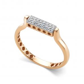 Золотое кольцо АЛЬКОР с бриллиантом и чёрным бриллиантом 16662-113 фото