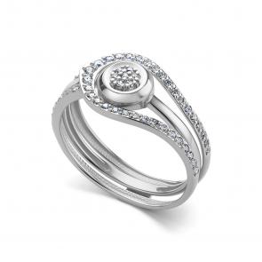 Кольцо-трансформер из белого золота АЛЬКОР с бриллиантом 16668-200 фото